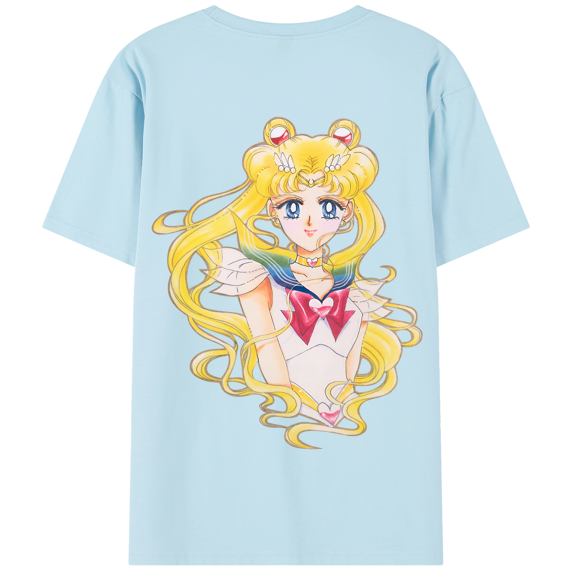 （画像用） 美少女戦士セーラームーン 月野 うさぎ つきの うさぎ Sailor Moon Tsukino Usagi 綿100％半袖Tシャツ（背面プリント）
